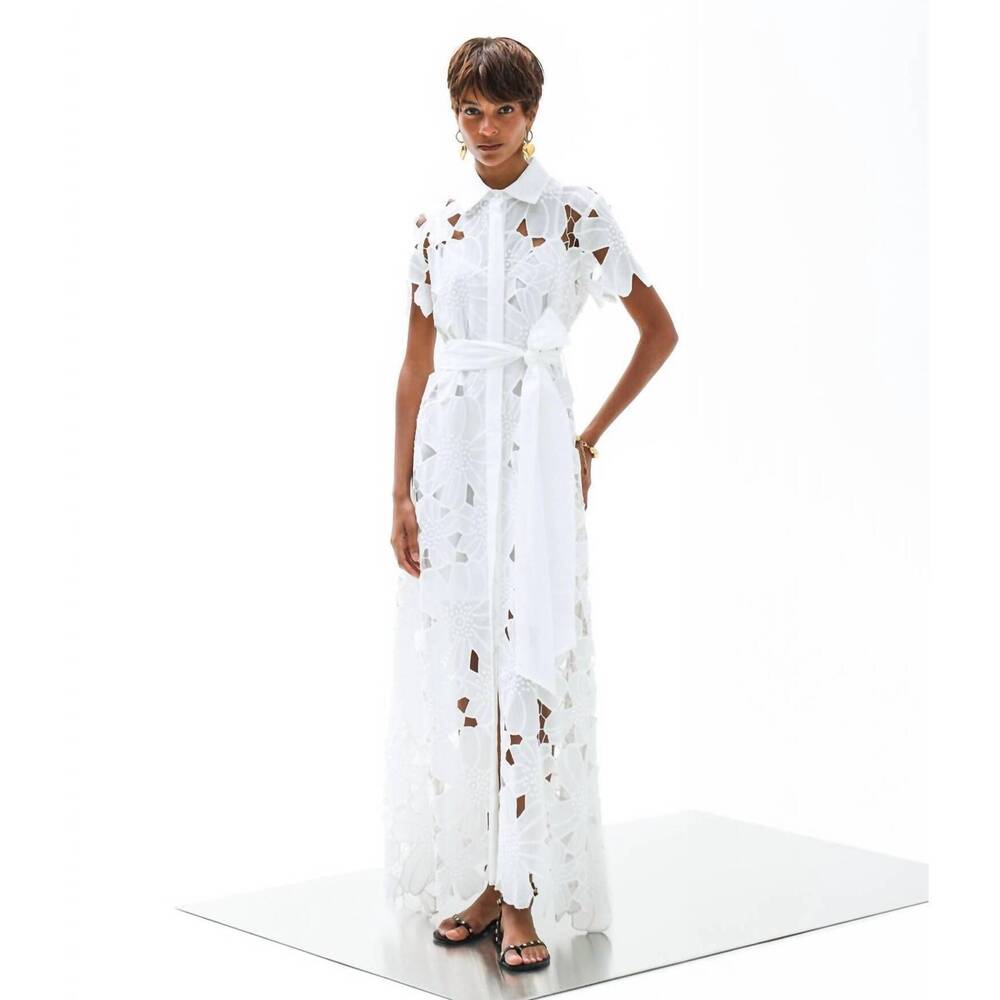 NEW LACE THE LABEL anafi maxi dress in white